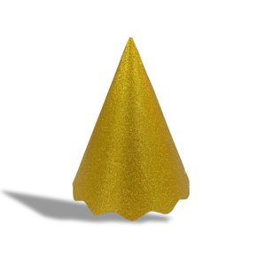 Chapéu De Aniversário Dourado C/8 Unidades Silver Festas