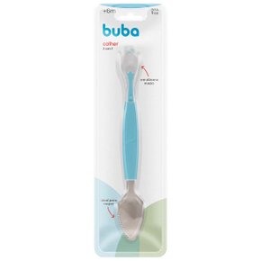 Colher 2 em 1 em Silicone Azul Buba