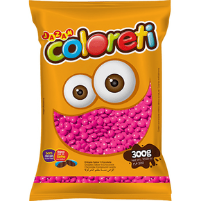 Confete de Chocolate Coloreti Rosa 300g Jazam