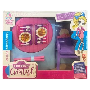 Conjunto de Mesa e Cadeiras Coleção Cristal Lua de Cristal