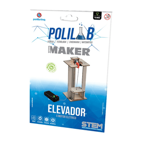 Elevador a Motor Elétrico Em Madeira Polilab Maker Polibrinq