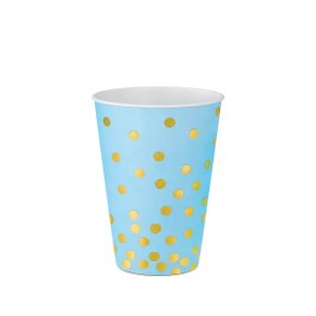 Copo De Papel Confete Azul 270ml C/8 Unidades Make+
