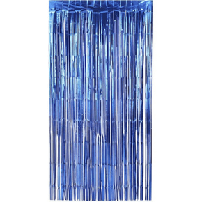 Cortina Metalizada Azul Escuro Silver Festas