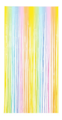 Cortina Metalizada Colorida Candy Silver Festas