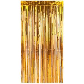 Cortina Metalizada Dourada Silver Festas
