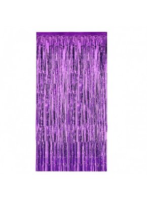 Cortina Metalizada Roxa Silver Festas