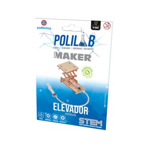 Elevador Hidráulico Em Madeira Polilab Maker Polibrinq
