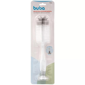 Escova Cinza para Mamadeiras e Bicos Com Ventosa Buba