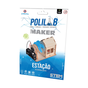 Estação De Energia Eólica Em Madeira Polilab Maker Polibrinq