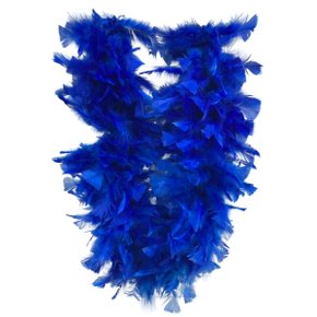 Estola Boá De Penas Azul Escuro Penas & Cia