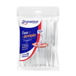 Faca Refeição Strawplast Cristal C/50 Unidades