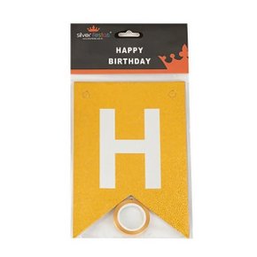 Faixa Happy Birthday Dourada Com Glitter Silver Festas