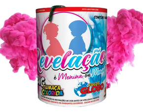 Fumaça Rosa Big Lata Para Chá Revelação