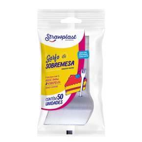 Garfo Sobremesa Strawplast Cristal C/50 Unidades