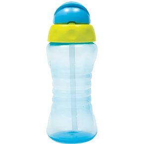 Garrafa Fresh Azul Com Canudo Retrátil 300ml Buba