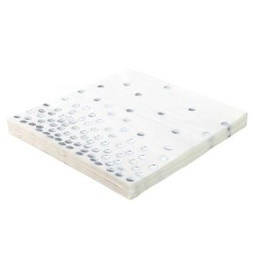 Guardanapo Branco Confete Prata C/20 Unidades Silver Festas