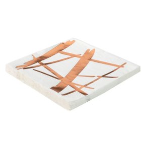 Guardanapo De Papel Listras Rosê Gold C/20 Unidades Silver Festas