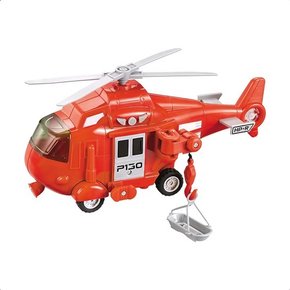 Helicóptero Resgate De Fricção Com Luz e Som Zippy