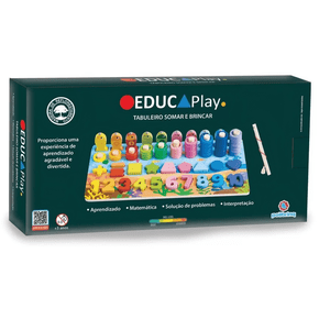 Jogo Tabuleiro de Madeira Somar e Brincar Polibrinq