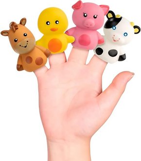 Kit 4 Dedoches Turminha Animais Da Fazenda Buba