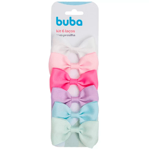 Kit 6 Laços Candy com Presilha Infantil Buba