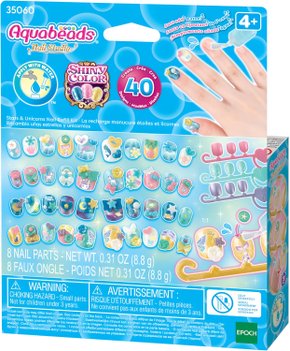 Kit Aquabeads Refil Nail Studio Stars E Unicorns