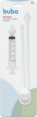 Kit Aspirador Nasal De Sucção E Seringa 10ml Buba