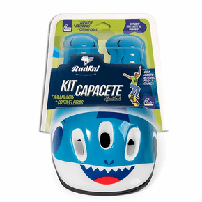 Kit Capacete de Proteção Ajustável Tubarão Azul Fenix