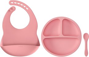 Kit De Refeição Em Silicone Rosa Buba