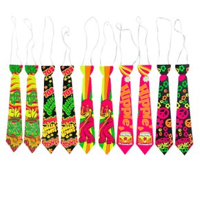 Kit Gravata De Festa Neon Retrô Modelo "B" C/10 Unidades