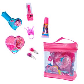 Kit Maquiagem Infantil Pequena Makebrinq Necessaire Polibrinq