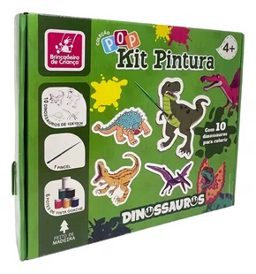 Kit Pintura Dinossauros Brincadeira de Criança