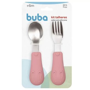 Kit Talher com Cabo de Silicone Rosa Buba