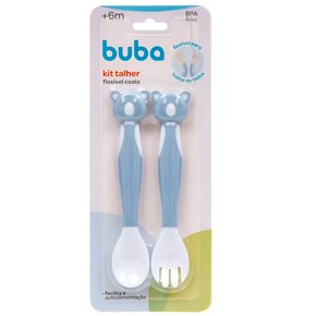 Kit Talheres Flexíveis Coala Azul Buba
