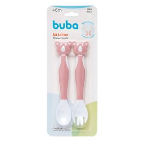 Kit Talheres Flexíveis Coala Rosa Buba