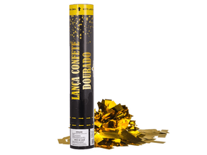 Lança Confetes Dourado 30cm Silver Festas Lança Confetes Dourado 30cm Silver Festas