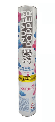 Lança Confetes e Pó Revelação Nuvem Rosa Popper