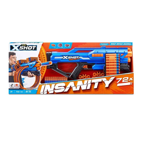 Lançador X-Shot Insanity Mad Mega Barrel 72 Dardos Candide