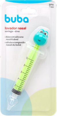 Lavador Nasal Seringa Dinossauro Verde Buba