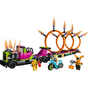 Lego City Stuntz Caminhão de Acrobacias e Desafio do Anel de Fogo 479 Peças