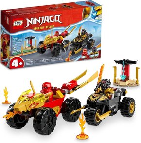 Lego Ninjago Batalha De Carro e Moto De Kai e Ras 103 Peças