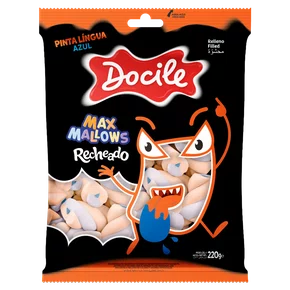 Marshmallow Maxmallows Recheado Pinta Língua 220g Docile Marshmallow Maxmallows Recheado Pinta Língua 220g Docile