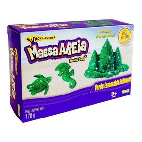 Massa Areia Cinética Brilhante Verde 170g Sunny