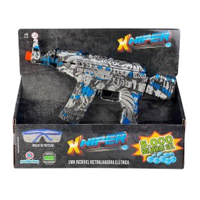 Metralhadora Automática De Gel Xniper Azul e Cinza Polibrinq