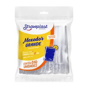 Mexedor de Café Grande Strawplast Cristal 240 Unidades