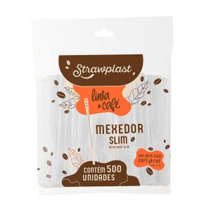Mexedor de Café Slim Strawplast Cristal 500 Unidades