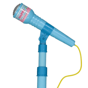 Microfone Com Pedestal Luz E Som Azul Fenix