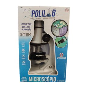 Microscópio Infantil STEM C/3 Lentes até 1200X Polibrinq