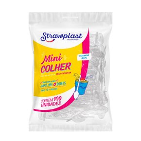 Mini Colher Café Strawplast Cristal C/100 Unidades