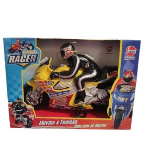 Moto Racer Movida a Fricção Amarelo Lider